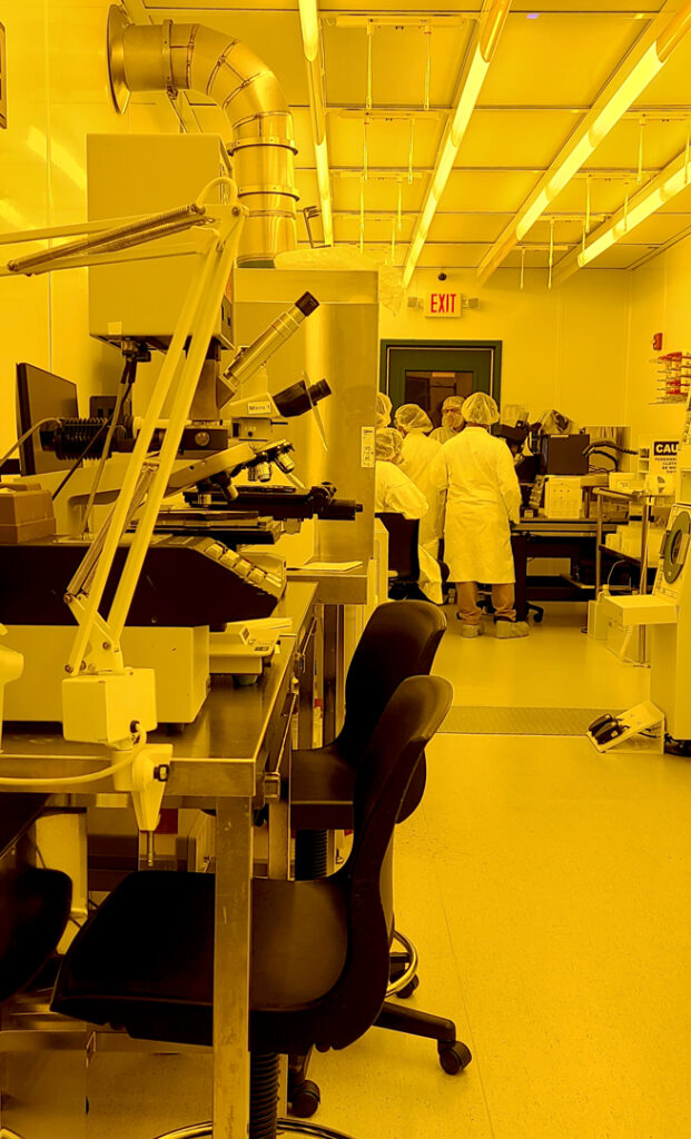 students in cleanroom